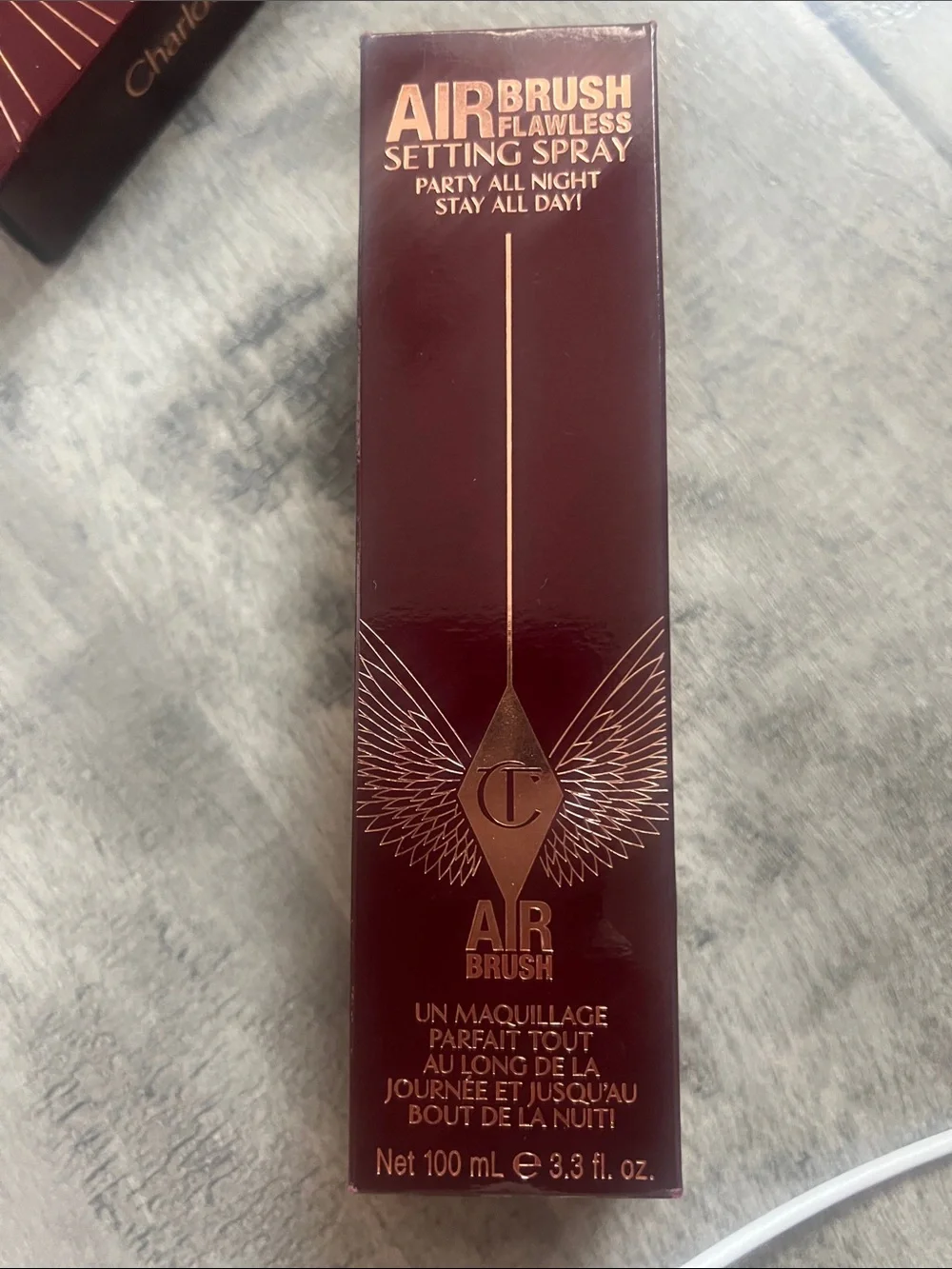 Charlotte Tilbury Airbrush Flawless Setting Spray - Burgundy & Gold Packaging